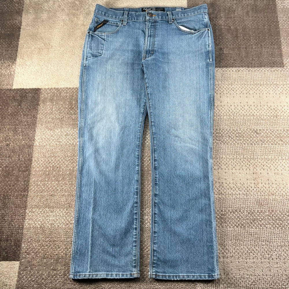Ariat Rebar M4 Relaxed Boot Jean Mens Size 36x32 Blue DuraStretch